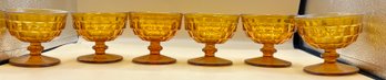 Indiana Glass Gold Tall Sherbet Glasses Lot Of 6