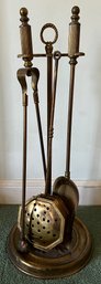 Brass Fireplace Tools - 4 Pieces