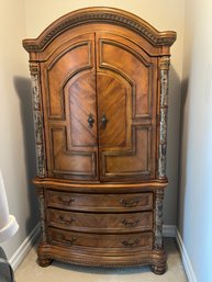 Stone Inlay Wood Armoire