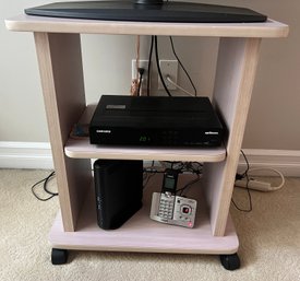 Laminate Wood Rolling TV Stand