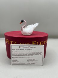 Fritz & Floyd Glass Managerie Swan Figurine In Box