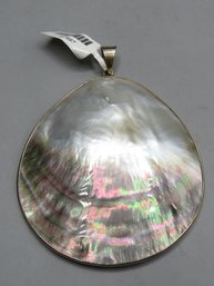 Sterling Silver Abalone Shell Pendant - New 925 Silver 0.57 Ozt