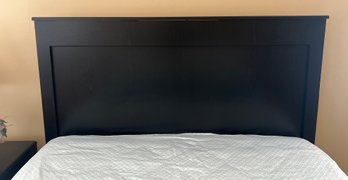 Black Composite Wood Queen Headboard & Frame