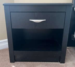 Black Composite Wood Nightstand - Single Nightstand