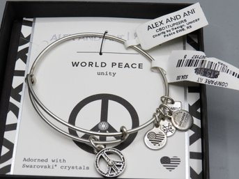 Alex And Ani 'world Peace Unity' Bracelet Adorned With Swarovski Crystals  - New In Box