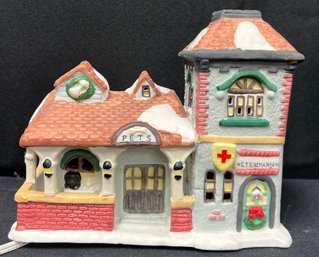 Village Square Collection Porcelain Lighted Veterinarian Clinic With Box