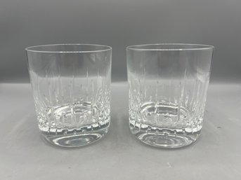 CRYSTAL CUT OLD FASHIONED WHISKEY GLASSES - 2 Piece Lot