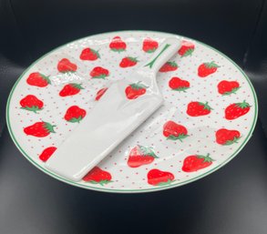 Rosenthal Strawberry Ceramic Cake Stand & Server