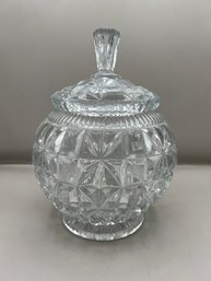 Pressed Glass Jar With Lid