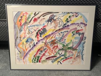 Abstract Watercolor Painting Framed