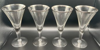 Silver Rim Cordial Glasses- 11 Pieces