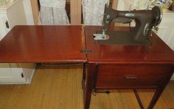 White Rotary Electric Sewing Machine With Table, #43-230553-  Vintage