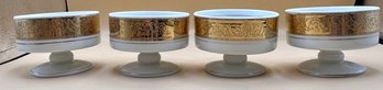 Royal Crown 2604 Footed Dessert Bowls, Gold Encrusted Scrolls, Lot Of 4