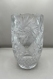 Bohemian Style Cut Crystal Sawtooth Edge Vase