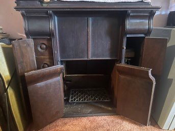 End Table With Built In Antique Sewing Machine And Drawers For Thread