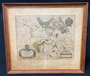 Antique Map Of Sedan Framed By Raucourt-Donchery By W. Blaeu 1635