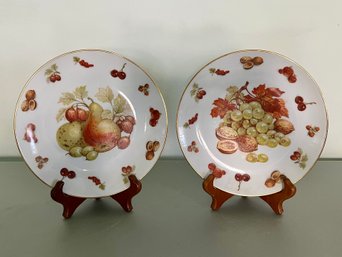 Royal Hanover Bavaria Germany Winterling Fruits & Nuts Plates - 2 Pieces