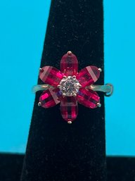 CZ Lotus Flower Ring Size 5.5