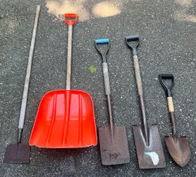 Assorted Lot Of Shovels- 5 Pieces