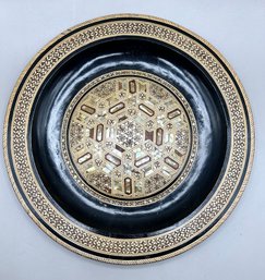 Egyptian Mother Of Pearl Inlaid Wooden Plate