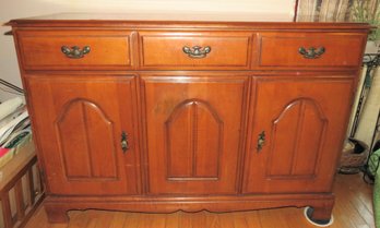 Breakfront Cabinet, Wood With Drawer And 2 Lower Doors