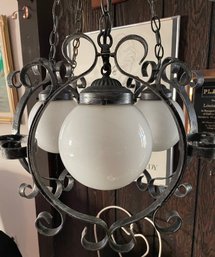 Wrought Iron Hanging Lamps, Set Of 2