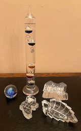 Galileo Glass Thermometer And Glass Decor - 5 Piece Lot