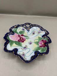 Hand Painted Leaf Shaped Dish