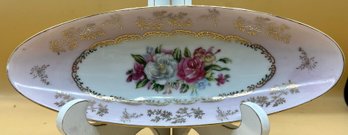 Arnart 5th Ave Hand Painted 2113 Oval Porcelain Relish / Celery Tray Dish