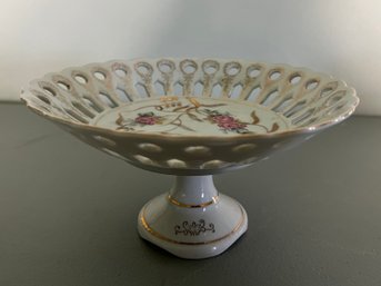 Tilso Japan Porcelain Lattice Design Pedestal Dish