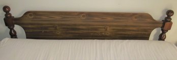 Queen Size Wood Headboard & Bedframe- Vintage