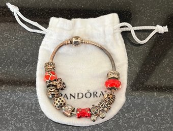 Pandora Sterling Silver Bracelet With Charms - 13 Pieces 1.67OZT