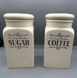 Pier 1 Imports Country Kitchen Sugar And Coffee Canisters