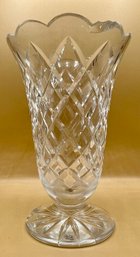 Crystal Criss Cross Diamond Cut Vase