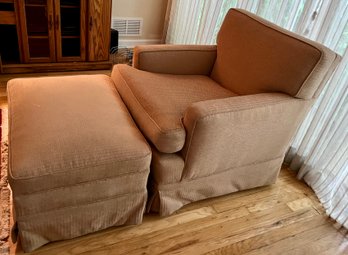 Upholstered Arm Chair With Ottoman