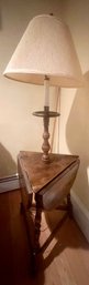 Wooden Drop Leaf Table Lamp Combination