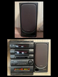 Aiwa Super T-bass Double Deck Stereo With 2 Speakers