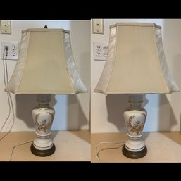 Porcelain Matching Table Lamps - 2 Pieces