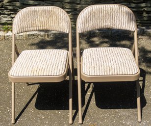 Pair Of Tan Folding Chairs