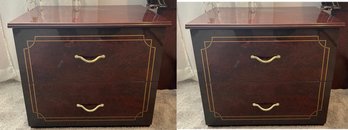 Pair Of Lacquered Night Stands 2 Piece Lot