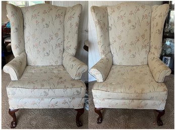 Pair Of Upholstered Wingback Chairs - 2 Piece Lot