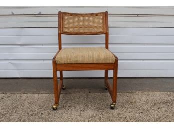 Caned Back Chair On Wheels