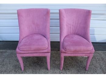 So Cool Pair Of Pink Swivel Accent Chairs 2