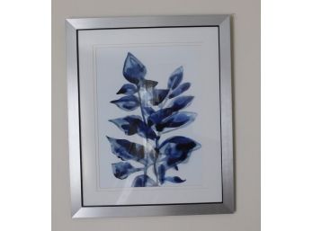 Decorative Blue Flower Print Framed (b062P)