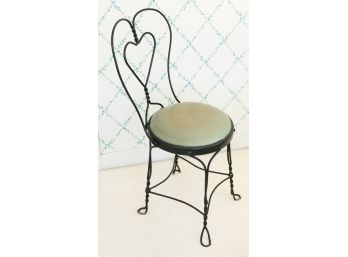 Antique Ice Cream Parlor Heart Back Side Chair 34Hx14Lx14W (037)