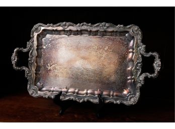 Stunning Vintage Silver Plated Serving Tray - 26x14 (124)