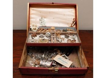 Lot Of Assorted Costume Jewelry  W/ Jewelry Box (085)