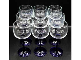 Set Of 9 Blue Stem Glasses ,Goblets, Drinking Glasses, Perfect For Special Occasions (136)
