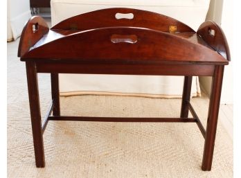 Stylish Hinged Mahogany Butler's Tray Table - 18Hx35Lx26W (021)