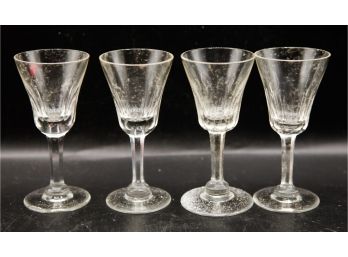 4 Antique Stemmed Shot Glasses (146)